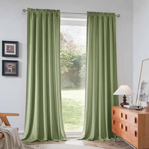 Beauoop Velvet Curtains 72 Inches Long 2 Panels Room Darkening