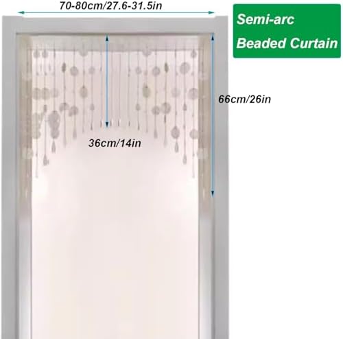 Blue Beaded Curtain for Doorway Privacy Partition