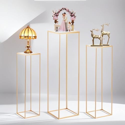 Kapaga 3pcs Gold Metal Plant Stand Display