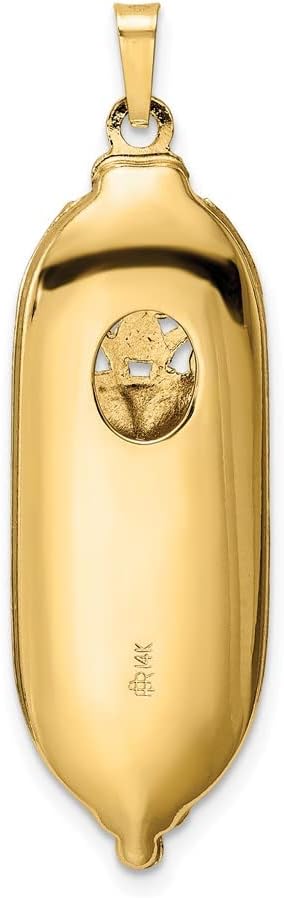 FJC Finejewelers 14kt Yellow Gold Mezuzah Star Charm 42x12mm