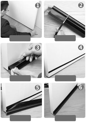 Door Draft Stopper with Velcro Black 38 Inch Length