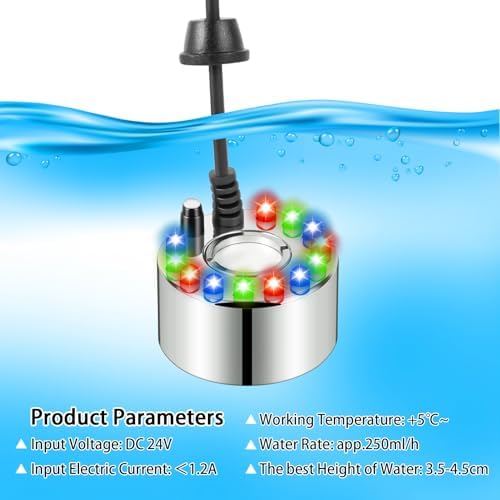 YEAJOIN 2PCS Mist Makers with 12 LED Lights Fog Machine