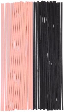 Uxcell 100Pcs Reed Diffuser Sticks Set Pink Black
