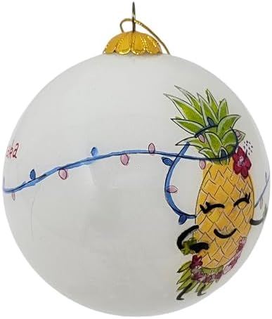 Happy Aloha Pineapple Hula Cheer Christmas Ornament