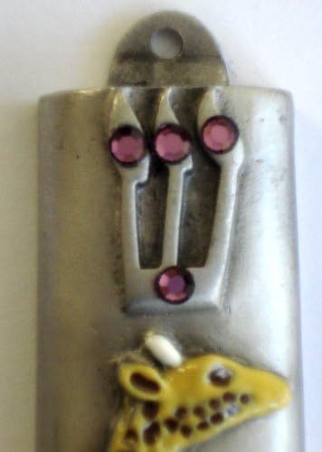 Pewter and Epoxy Mezuzah Noahs Ark Crystal Design