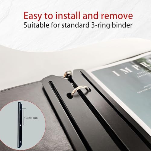 24Pcs Black Magazine Holder For Binder 3 Hole Punched