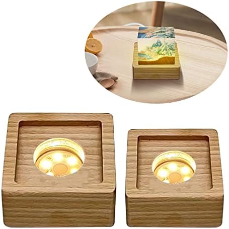 CDIYTOOL LED Solid Wood Pedestal Stand 4Pcs