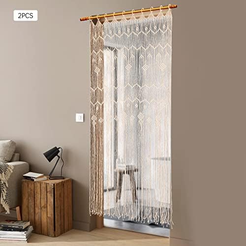 Boho Macrame Curtain 2pcs for Window or Door