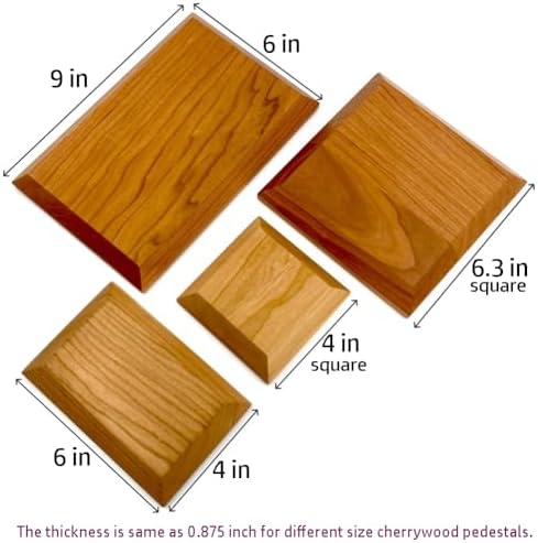 WIN CHAMP Solid Cherrywood Pedestal Display Base