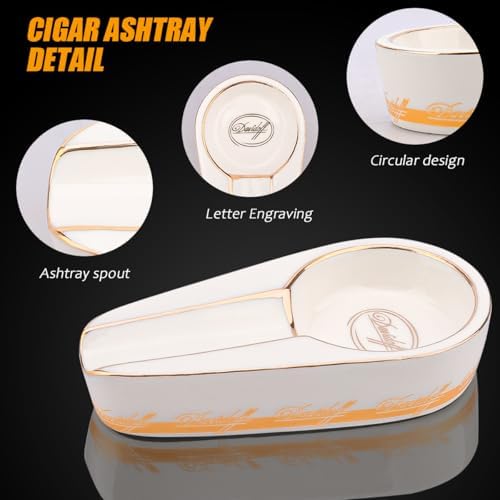 Kepfire Cigar Ashtray Portable Luxury White Ceramic