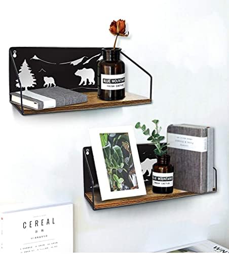 Giftgarden Floating Shelves with Bear Cutouts Set of 2