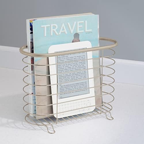 mDesign Steel Magazine Holder Storage Organizer Bin
