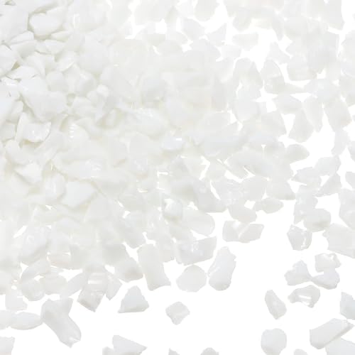 White Decorative Glass Gravel 450g for Vase and Aquarium