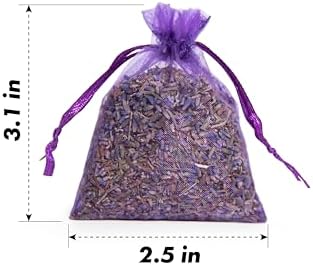 25 Pack Dried Lavender Flower Sachets for Drawers Closets