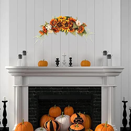 Fall Swag with Sunflower Garland 236 Inch Hanging Floral Wreath