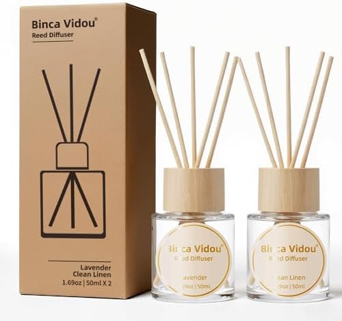 Binca Vidou Reed Diffuser Set Lavender Linen Natural Scent