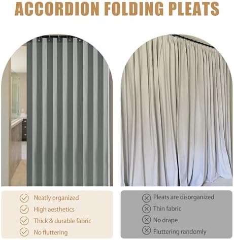 HOMBYS Magnetic Door Curtain 2 Panel Grey 40x78 Inches