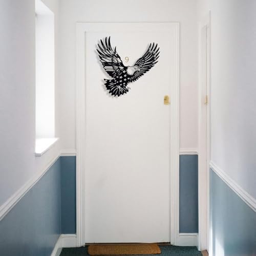 Patriotic Bald Eagle Flag Metal Wall Art Decor
