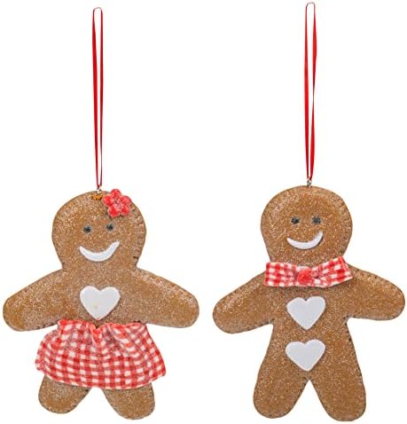Gingerbread Man and Woman Ornaments Set of 2