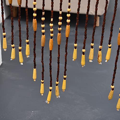 QPZK 31 Strand Wood Beaded Door Curtain 90x175cm