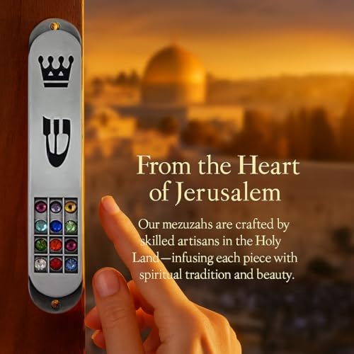 TALISMAN4U Pewter Mezuzah with Scroll 35 Inch Judaica Door Cover