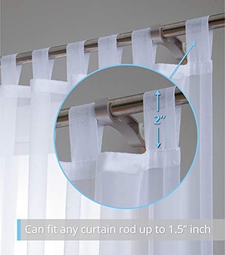 HLC ME White Tab Top Curtain Panels Set of 2