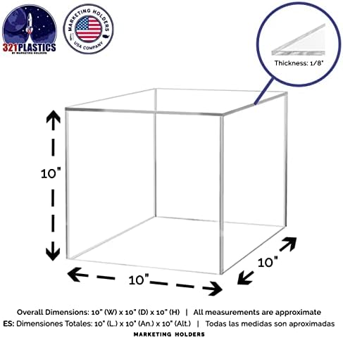4 Pack Clear Acrylic Display Box Art Sculpture Pedestal