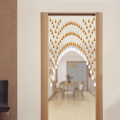 Wupyi Brown Crystal Beaded Curtain for Doorways and Windows