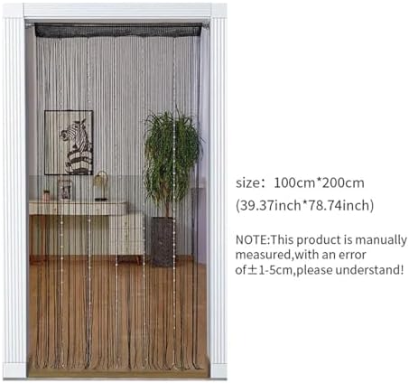 Black Beaded Curtain Door Divider 100x200cm