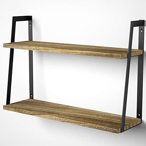 SRIWATANA 2-Tier Floating Wall Shelves Carbonized Black