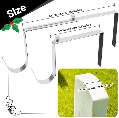 AQKILO Adjustable Wreath Hangers for Headstones - 2 Pack