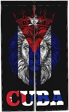 Cuban Flags Door Curtain 34x56 Inches Privacy Panel