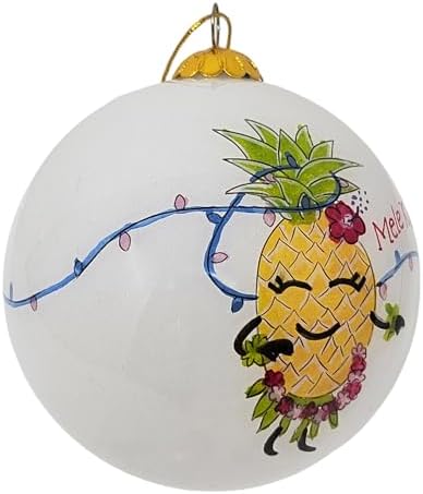 Happy Aloha Pineapple Hula Cheer Christmas Ornament