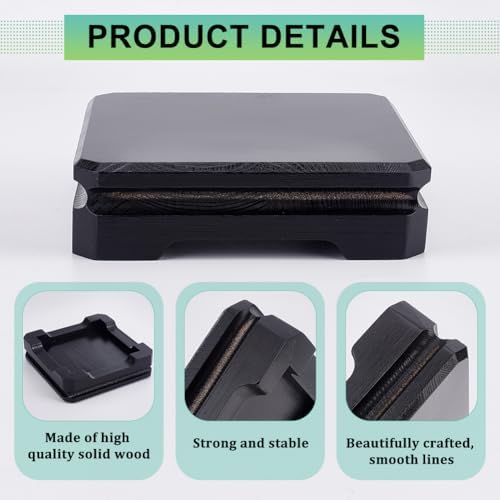 AHANDMAKER Square Wood Display Base Black Pedestal