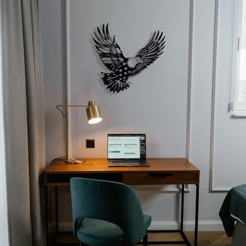 Patriotic Bald Eagle Flag Metal Wall Art Decor