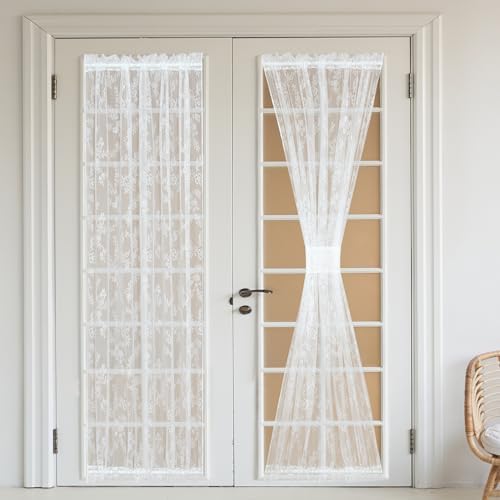 Lace French Door Curtain with Tieback 2 Panels