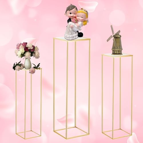 Kapaga 3pcs Gold Metal Plant Stand Display