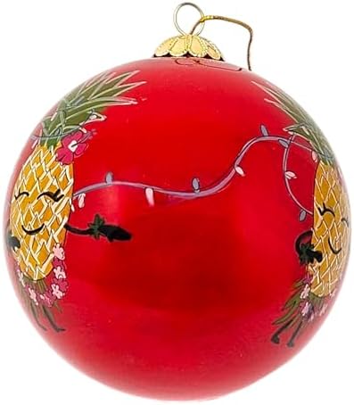 Happy Aloha Pineapple Hula Cheer Christmas Ornament 1