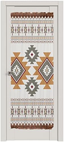 Southwest Geometric Door Curtains with Double Rod Pocket