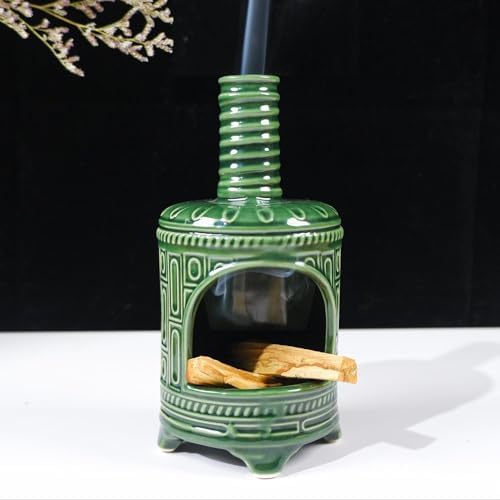 Handmade Ceramic Palo Santo Holder with Mini Chiminea