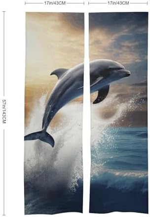 Beautiful Dolphin Door Curtain Panel 17x57 Inch