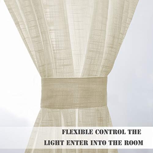 Pony Dance Front Door Curtain - 30x72 Soft Beige Faux Linen Panel