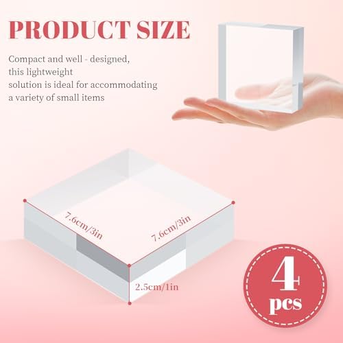 4 Piece Acrylic Display Stand Set for Jewelry and Collectibles