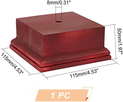 AHANDMAKER Square Dark Red Wooden Display Base