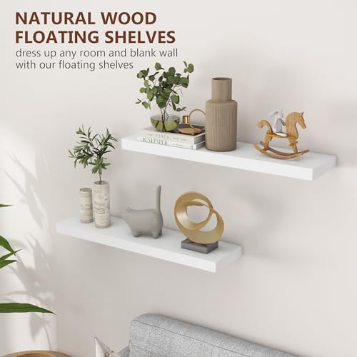 Fuqing 30 Inch White Floating Shelves Set of 2