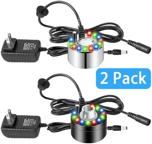 YEAJOIN 2PCS Mist Makers with 12 LED Lights Fog Machine