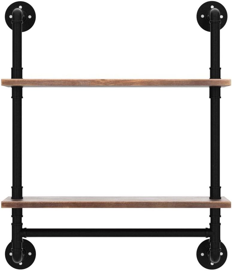 ROGMARS 2 Tier Floating Wall Shelving with Towel Bar