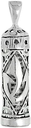 Sterling Silver Mezuzah Necklace with Box Chain