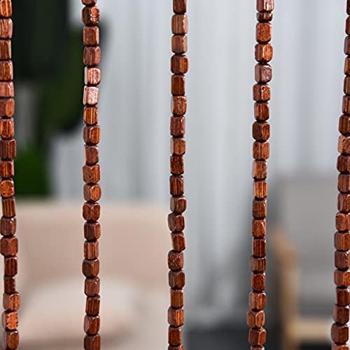 ZHOUXIAO Wood Bead Curtain 90x175cm 27 Strands
