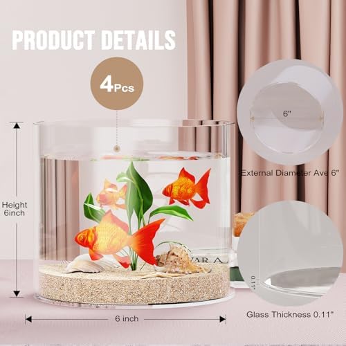 SUREHOME 4 Pack Clear Glass Cylinder Vases for Centerpieces